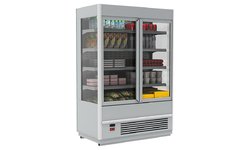 Горка холодильная Carboma FC 20-08 VV 1,0-1 Standard 9006-9005 (фронт X5, распашные двери)